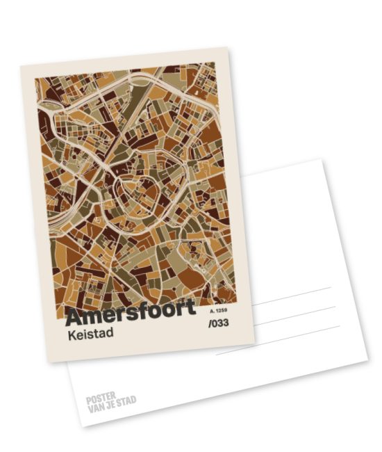 Plattegrond poster Licht Amersfoort mozaiek stl 03 mockup A6 schaduw voor en achter | Funky Fellow