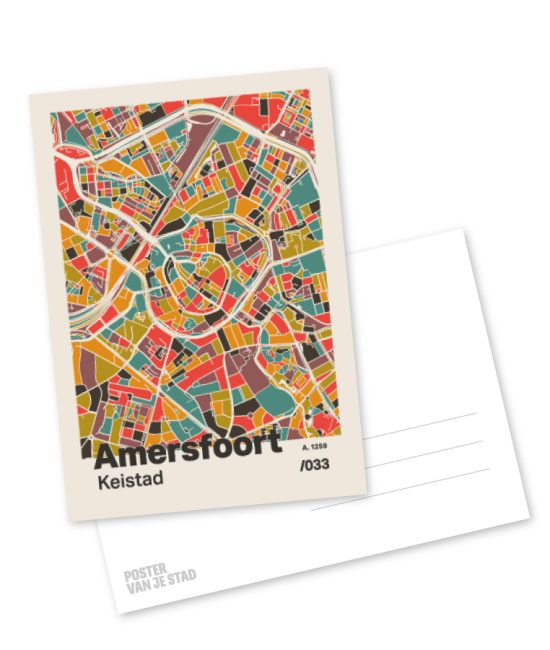 Plattegrond poster Licht Amersfoort mozaiek stl 07 mockup A6 schaduw voor en achter | Funky Fellow