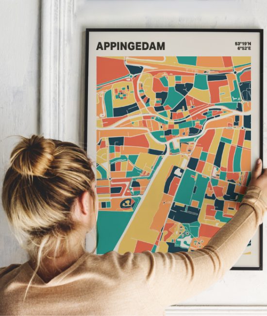 Plattegrond poster Licht Appingedam mozaiek stl 01 1 | Funky Fellow