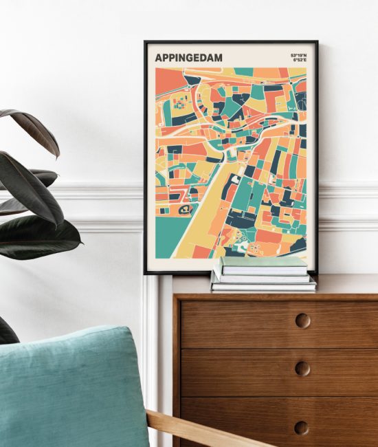 Plattegrond poster Licht Appingedam mozaiek stl 01 2 | Funky Fellow