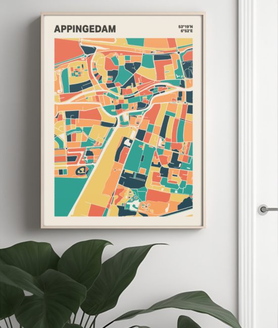 Plattegrond poster Licht Appingedam mozaiek stl 01 4 | Funky Fellow