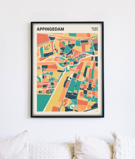 Plattegrond poster Licht Appingedam mozaiek stl 01 5 | Funky Fellow