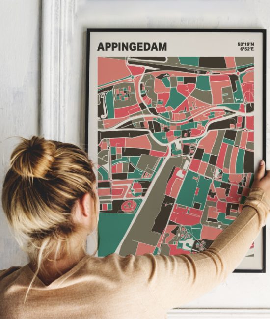 Plattegrond poster Licht Appingedam mozaiek stl 02 1 | Funky Fellow