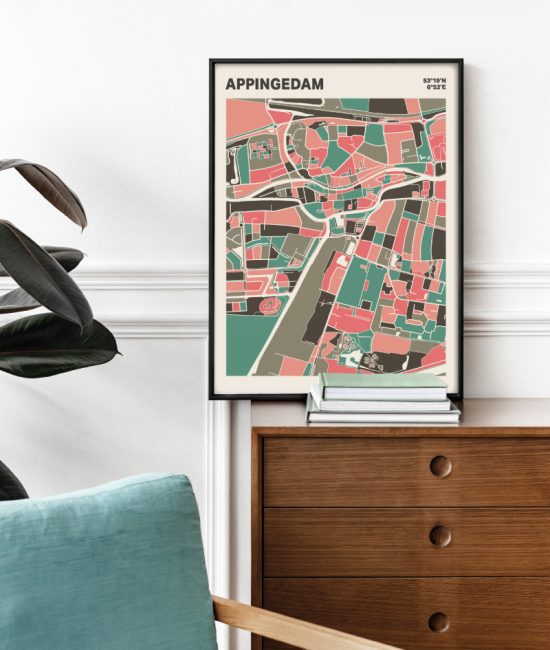 Plattegrond poster Licht Appingedam mozaiek stl 02 2 | Funky Fellow