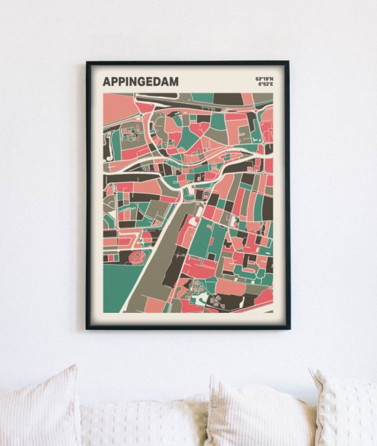Plattegrond poster Licht Appingedam mozaiek stl 02 5 | Funky Fellow