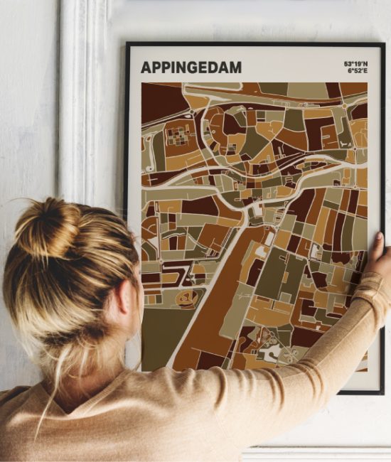 Plattegrond poster Licht Appingedam mozaiek stl 03 1 | Funky Fellow