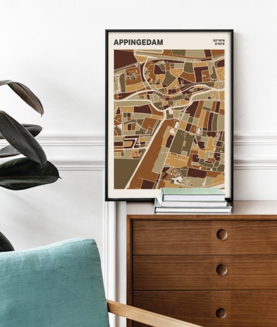 Plattegrond poster Licht Appingedam mozaiek stl 03 2 | Funky Fellow