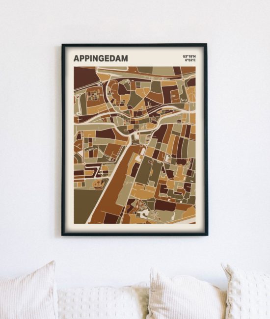 Plattegrond poster Licht Appingedam mozaiek stl 03 5 | Funky Fellow