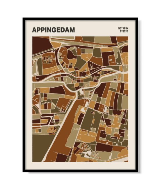 Plattegrond poster Licht Appingedam mozaiek stl 03 | Funky Fellow
