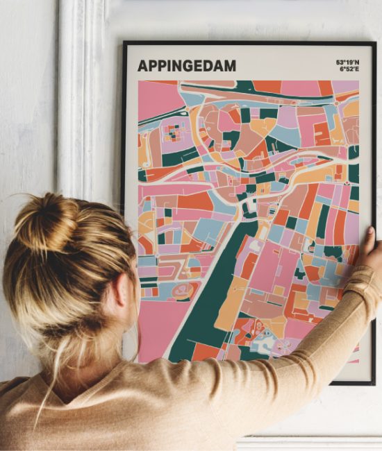 Plattegrond poster Licht Appingedam mozaiek stl 04 1 | Funky Fellow