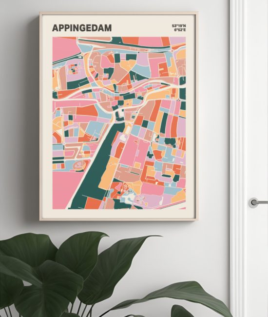 Plattegrond poster Licht Appingedam mozaiek stl 04 4 | Funky Fellow