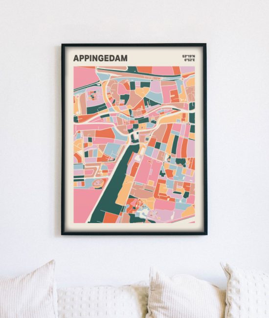 Plattegrond poster Licht Appingedam mozaiek stl 04 5 | Funky Fellow