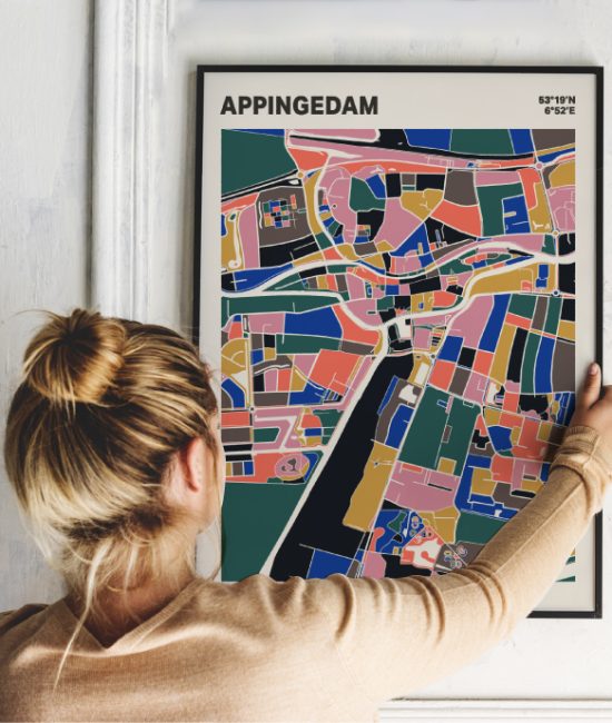 Plattegrond poster Licht Appingedam mozaiek stl 05 1 | Funky Fellow