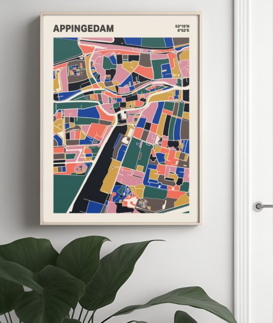 Plattegrond poster Licht Appingedam mozaiek stl 05 4 | Funky Fellow