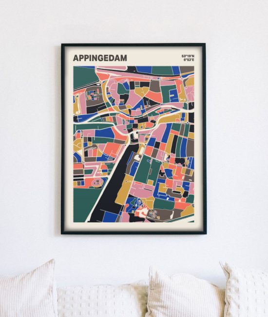 Plattegrond poster Licht Appingedam mozaiek stl 05 5 | Funky Fellow