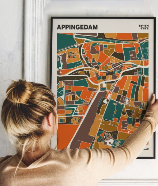 Plattegrond poster Licht Appingedam mozaiek stl 06 1 | Funky Fellow