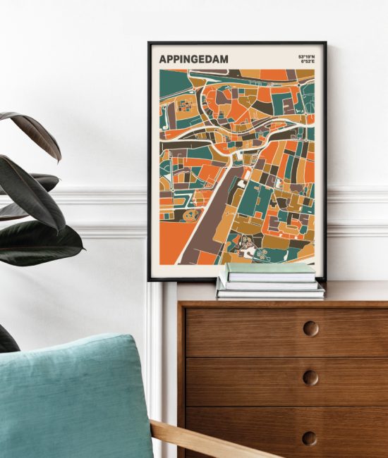 Plattegrond poster Licht Appingedam mozaiek stl 06 2 | Funky Fellow