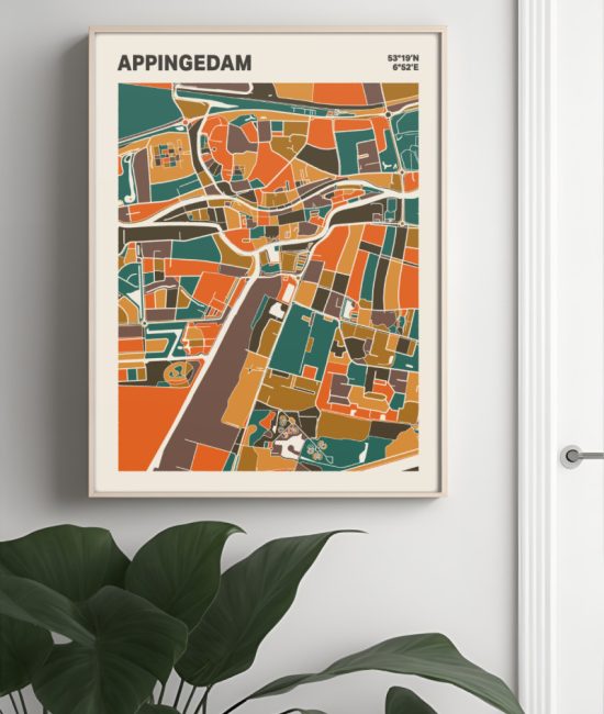 Plattegrond poster Licht Appingedam mozaiek stl 06 4 | Funky Fellow