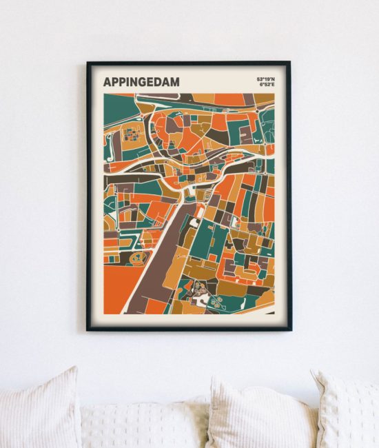 Plattegrond poster Licht Appingedam mozaiek stl 06 5 | Funky Fellow