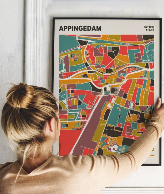 Plattegrond poster Licht Appingedam mozaiek stl 07 1 | Funky Fellow