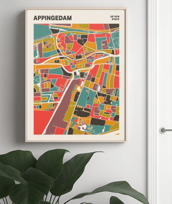 Plattegrond poster Licht Appingedam mozaiek stl 07 4 | Funky Fellow
