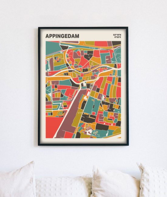 Plattegrond poster Licht Appingedam mozaiek stl 07 5 | Funky Fellow