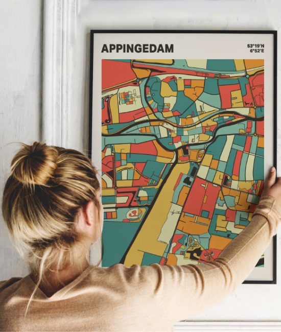 Plattegrond poster Licht Appingedam mozaiek stl 08 1 | Funky Fellow