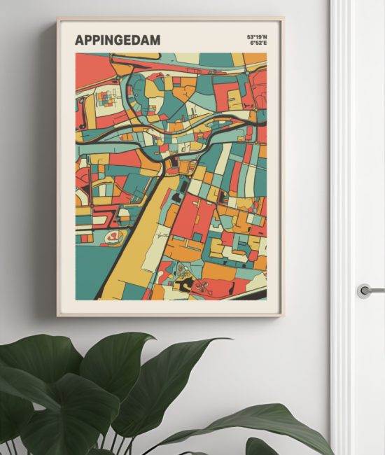 Plattegrond poster Licht Appingedam mozaiek stl 08 4 | Funky Fellow