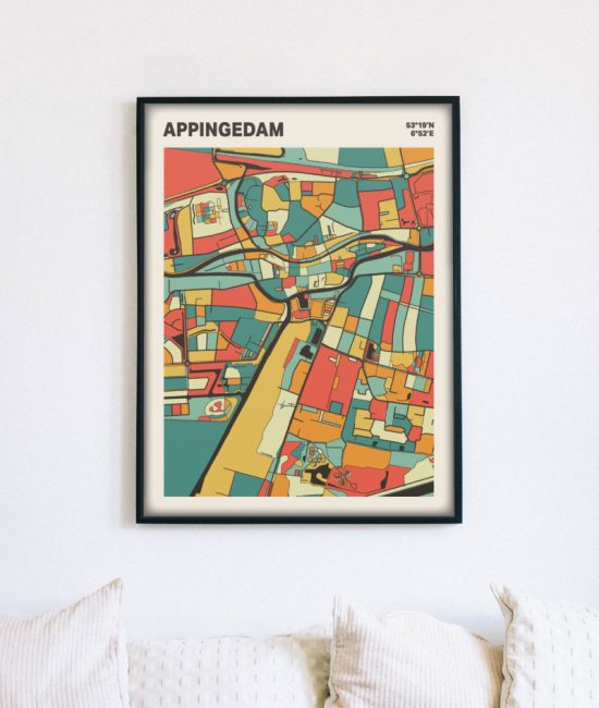 Plattegrond poster Licht Appingedam mozaiek stl 08 5 | Funky Fellow