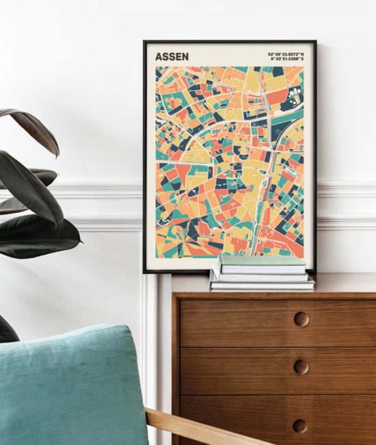 Plattegrond poster Licht Assen mozaiek stl 01 1 | Funky Fellow