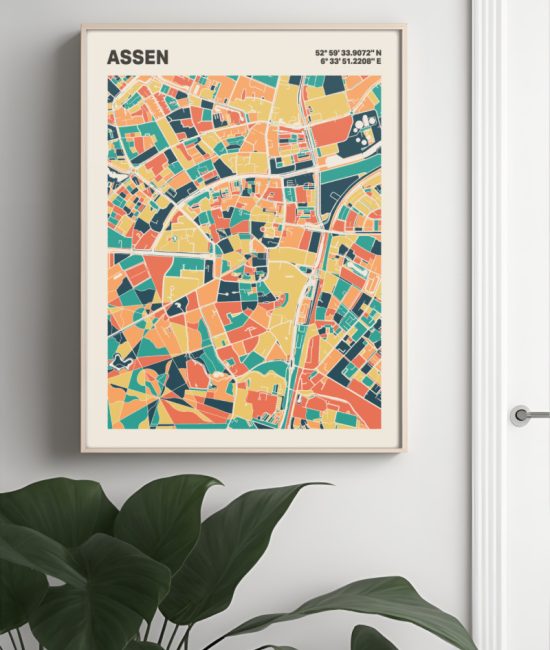 Plattegrond poster Licht Assen mozaiek stl 01 3 | Funky Fellow