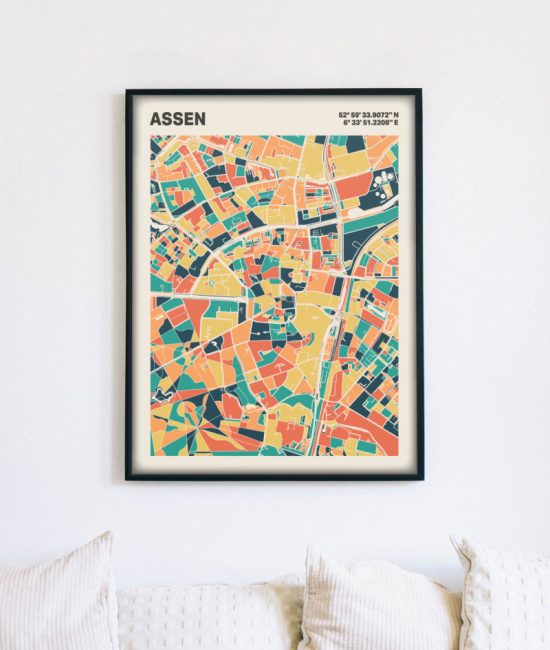 Plattegrond poster Licht Assen mozaiek stl 01 4 | Funky Fellow