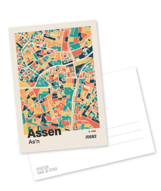 Plattegrond poster Licht Assen mozaiek stl 01 6 | Funky Fellow