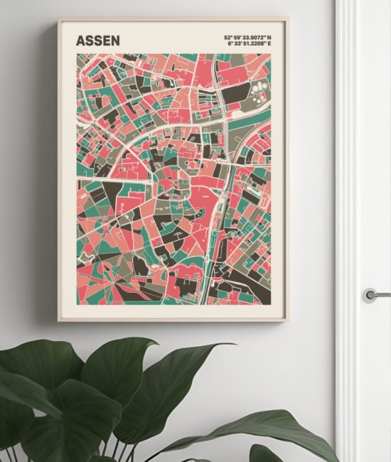 Plattegrond poster Licht Assen mozaiek stl 02 3 | Funky Fellow