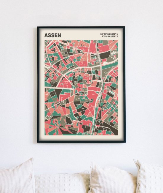 Plattegrond poster Licht Assen mozaiek stl 02 4 | Funky Fellow