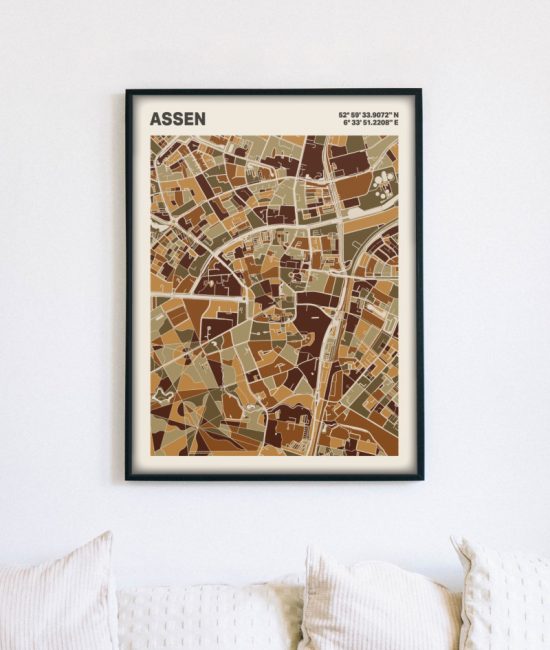 Plattegrond poster Licht Assen mozaiek stl 03 4 | Funky Fellow