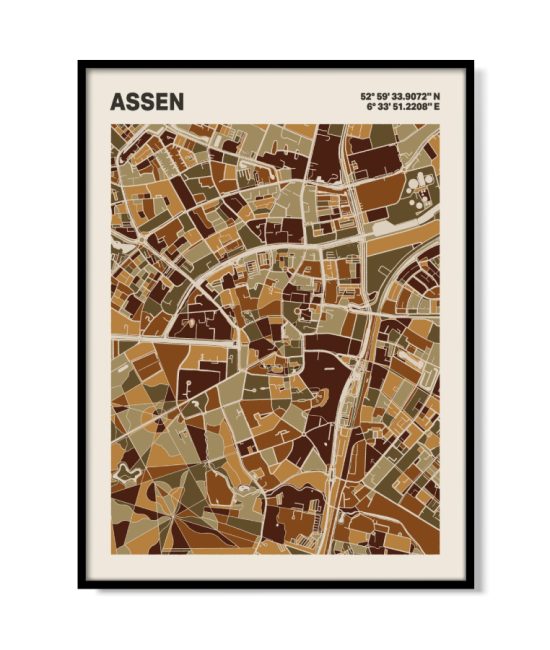 Plattegrond poster Licht Assen mozaiek stl 03 5 | Funky Fellow
