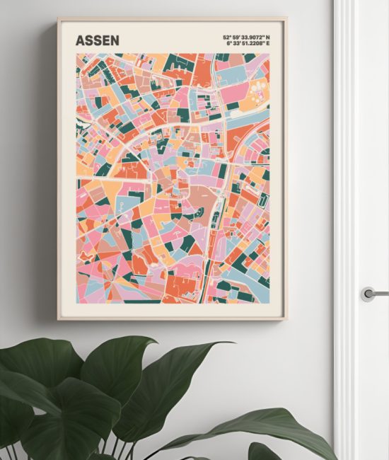 Plattegrond poster Licht Assen mozaiek stl 04 3 | Funky Fellow