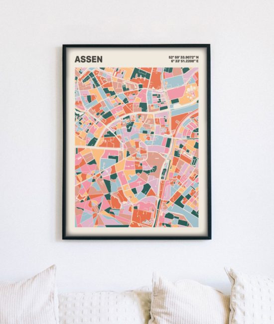 Plattegrond poster Licht Assen mozaiek stl 04 4 | Funky Fellow