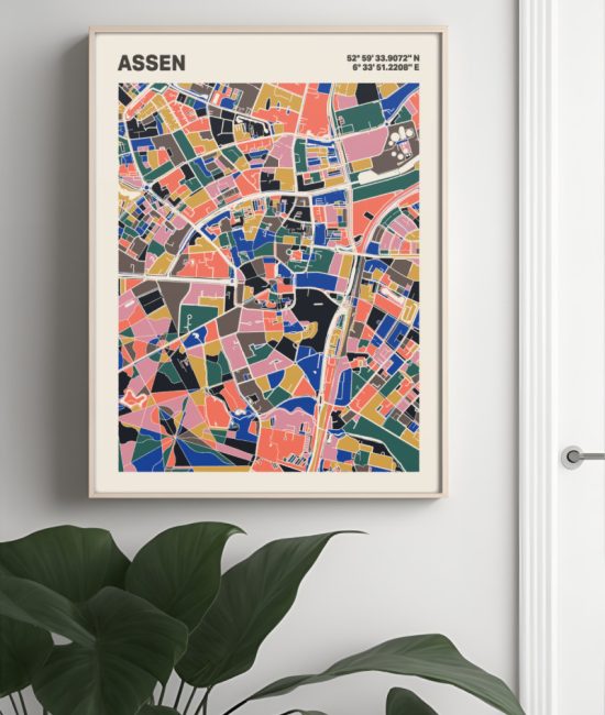 Plattegrond poster Licht Assen mozaiek stl 05 3 | Funky Fellow