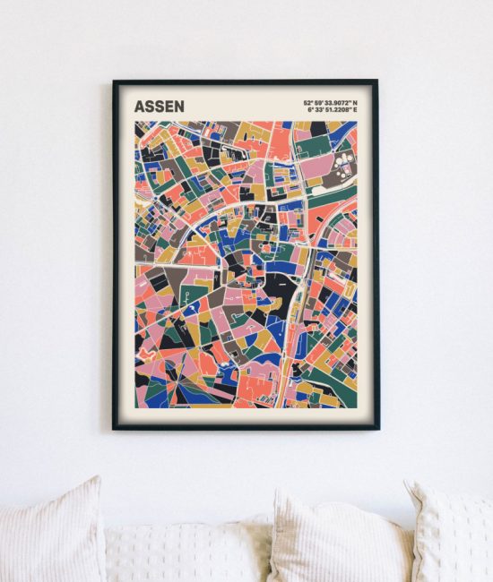 Plattegrond poster Licht Assen mozaiek stl 05 4 | Funky Fellow