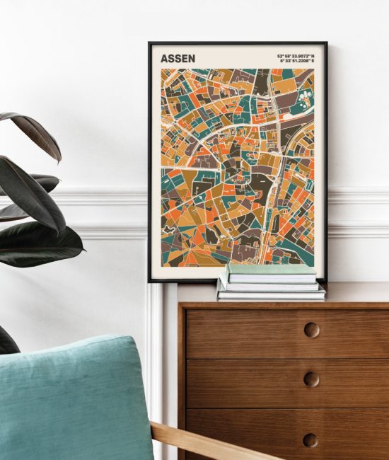 Plattegrond poster Licht Assen mozaiek stl 06 1 | Funky Fellow