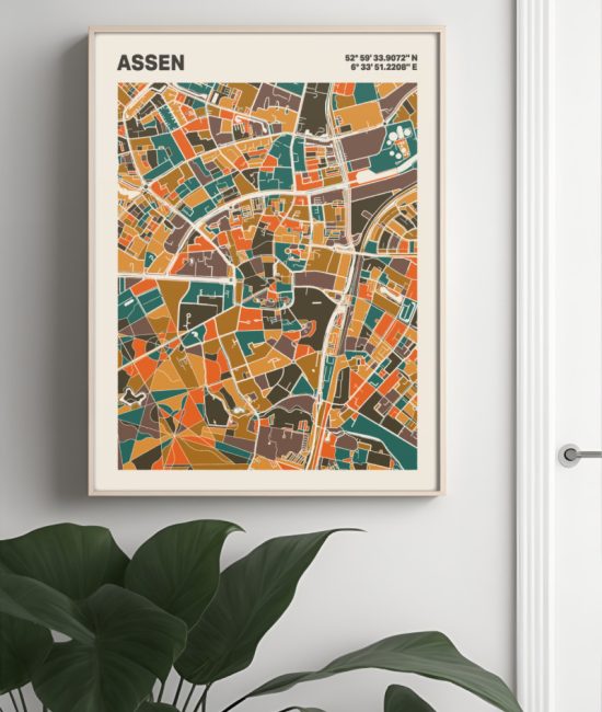 Plattegrond poster Licht Assen mozaiek stl 06 3 | Funky Fellow
