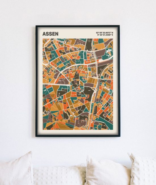 Plattegrond poster Licht Assen mozaiek stl 06 4 | Funky Fellow