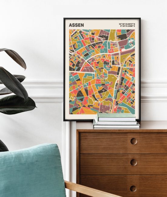 Plattegrond poster Licht Assen mozaiek stl 07 1 | Funky Fellow