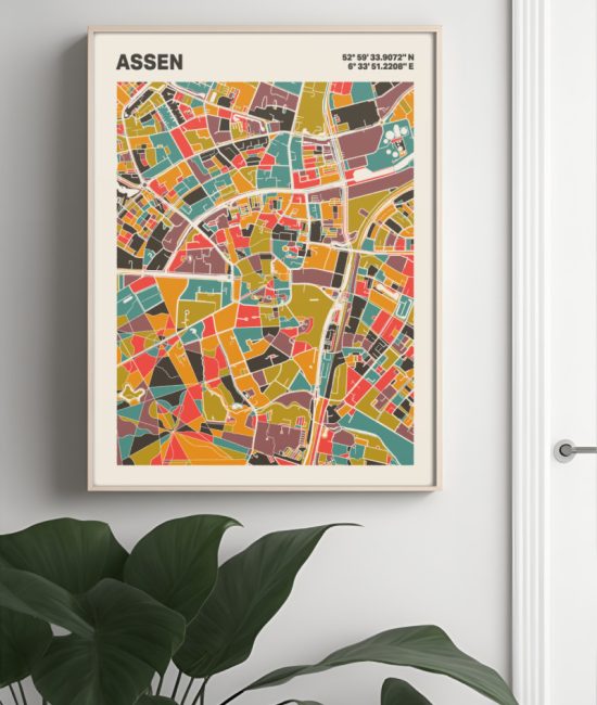 Plattegrond poster Licht Assen mozaiek stl 07 3 | Funky Fellow