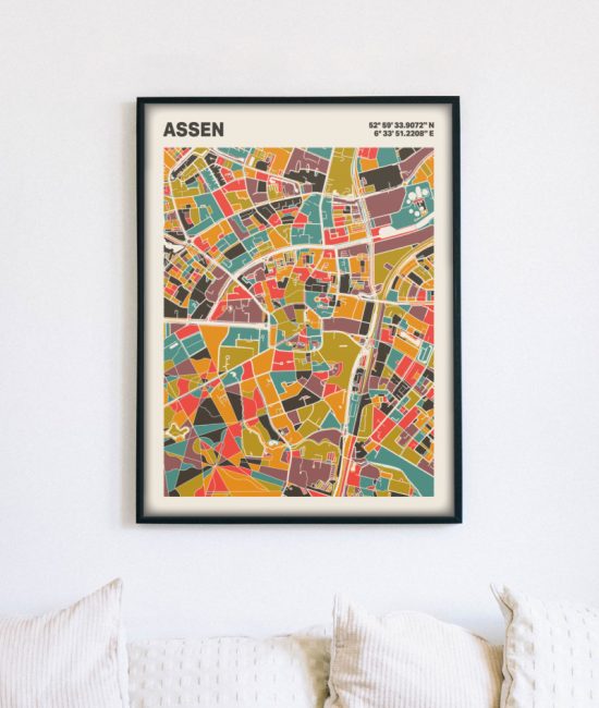 Plattegrond poster Licht Assen mozaiek stl 07 4 | Funky Fellow