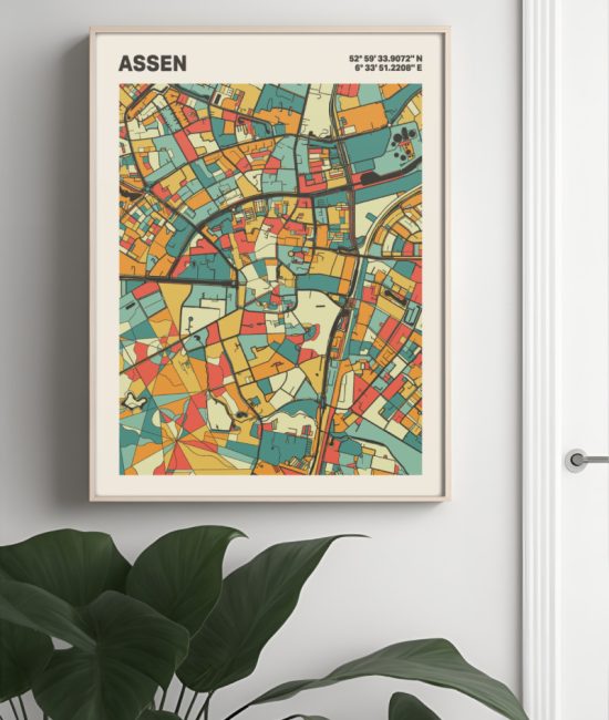 Plattegrond poster Licht Assen mozaiek stl 08 3 | Funky Fellow