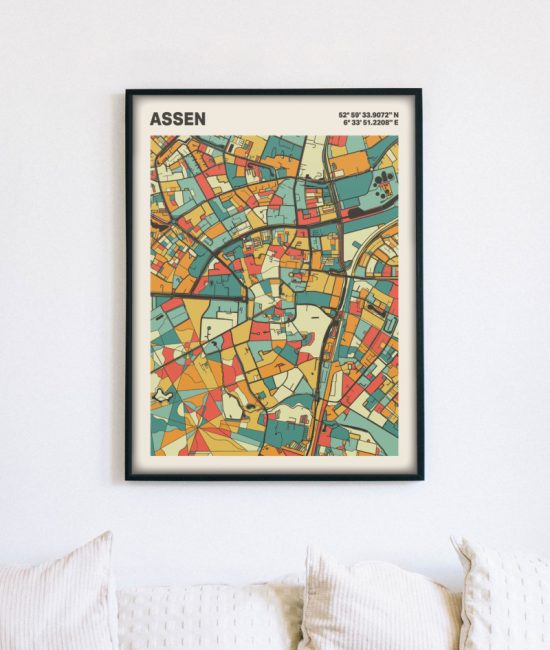 Plattegrond poster Licht Assen mozaiek stl 08 4 | Funky Fellow