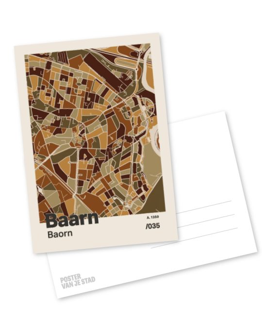 Plattegrond poster Licht Baarn mozaiek stl 03 mockup A6 schaduw voor en achter | Funky Fellow